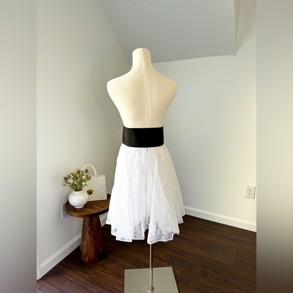 ALAÏA
Laser-cut leather-trimmed broderie anglaise cotton mini skirt - Picture 7 of 11